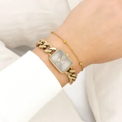 Goudkleurige OOZOO horloge met grove schakelarmband - C20363