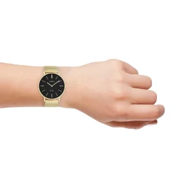 Goudkleurige OOZOO horloge met metalen mesh armband - C9913