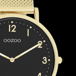 Goudkleurige OOZOO horloge met metalen mesh armband - C20344