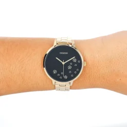 Goudkleurige OOZOO horloge met roestvrijstalen armband - C11124
