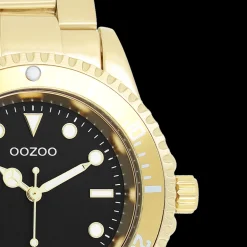 Goudkleurige OOZOO horloge met roestvrijstalen armband - C11148