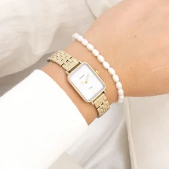 Goudkleurige OOZOO horloge met roestvrijstalen armband roestvrijstalen armband - C20418