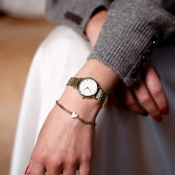 Goudkleurige OOZOO horloge met roestvrijstalen armband - C20376