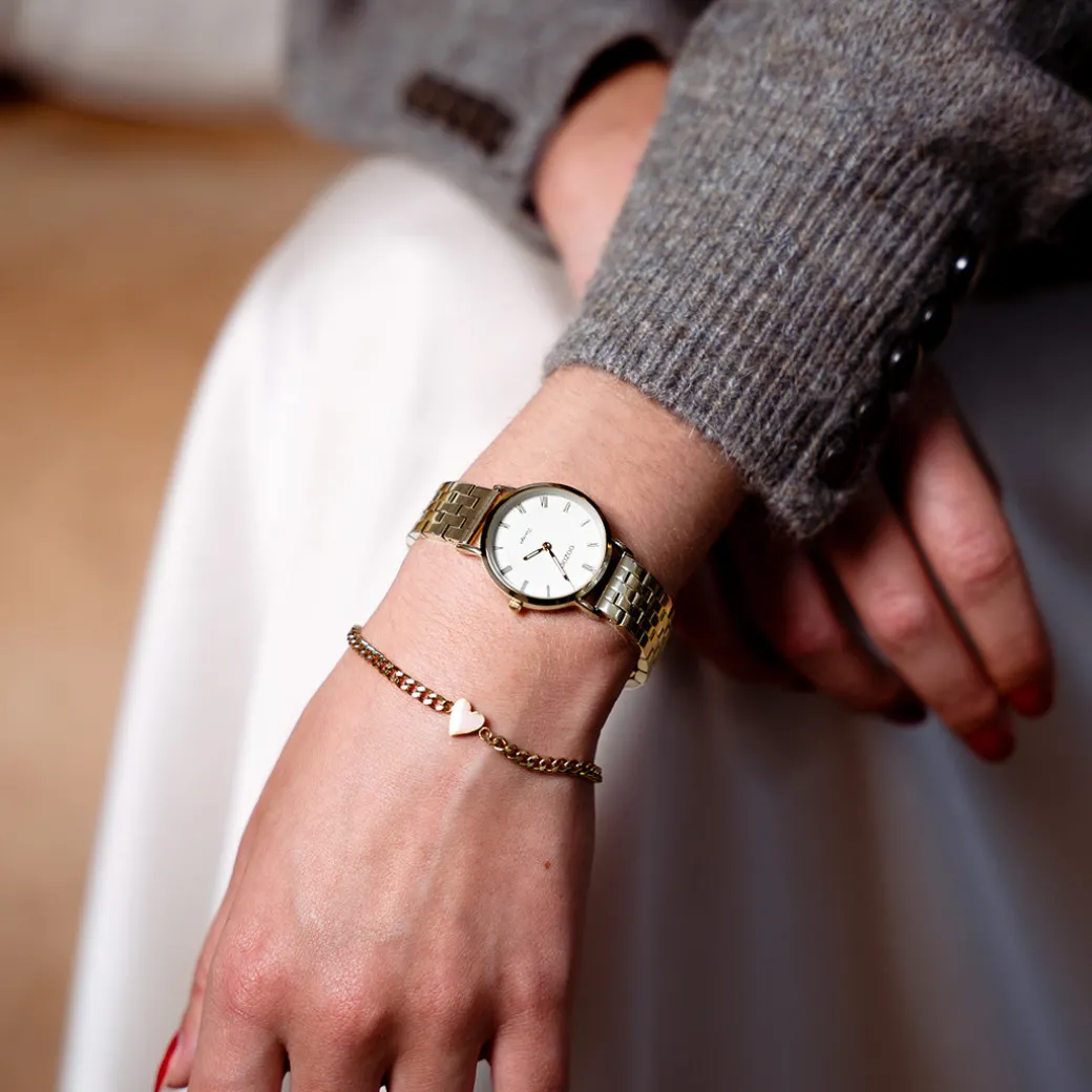 Goudkleurige OOZOO horloge met roestvrijstalen armband - C20376