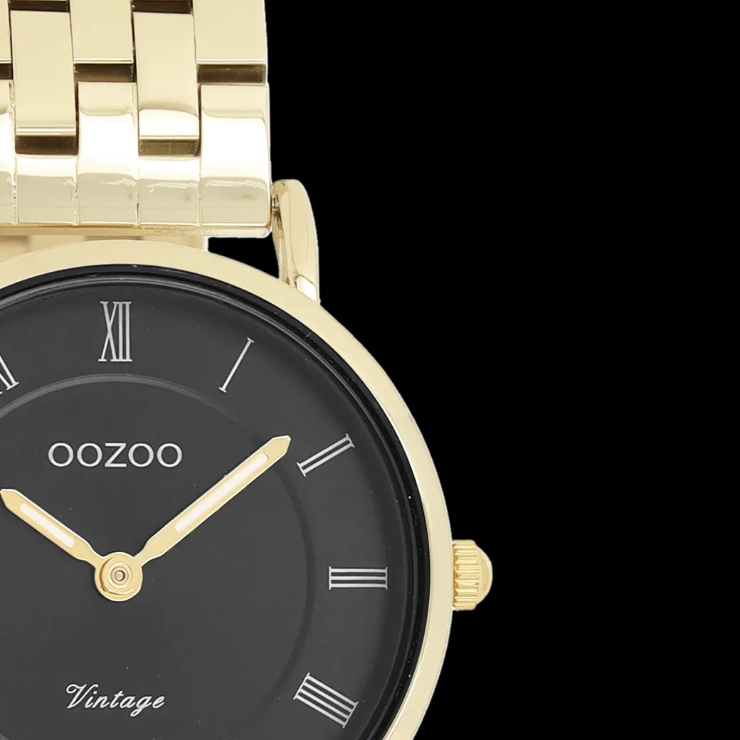 Goudkleurige OOZOO horloge met roestvrijstalen armband - C20378