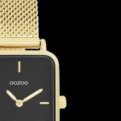Goudkleurige OOZOO horloge met metalen mesh armband - C20354