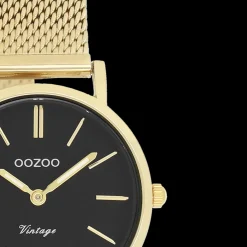 Goudkleurige OOZOO horloge met metalen mesh armband - C20232