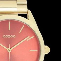 Goudkleurige OOZOO horloge met roestvrijstalen armband - C11432