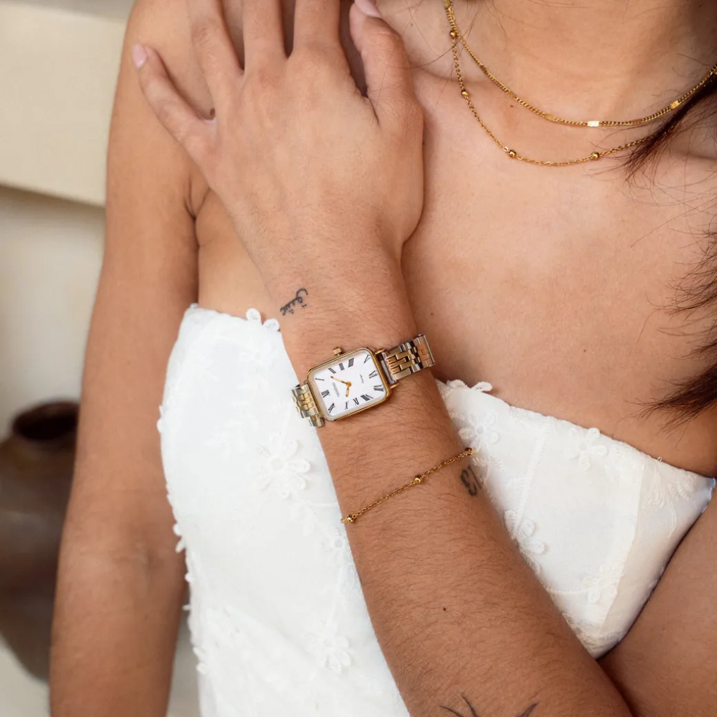 Goudkleurige OOZOO horloge met roestvrijstalen armband roestvrijstalen armband - C20411