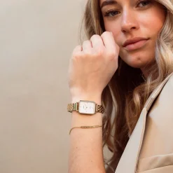Goudkleurige OOZOO horloge met roestvrijstalen armband roestvrijstalen armband - C20418