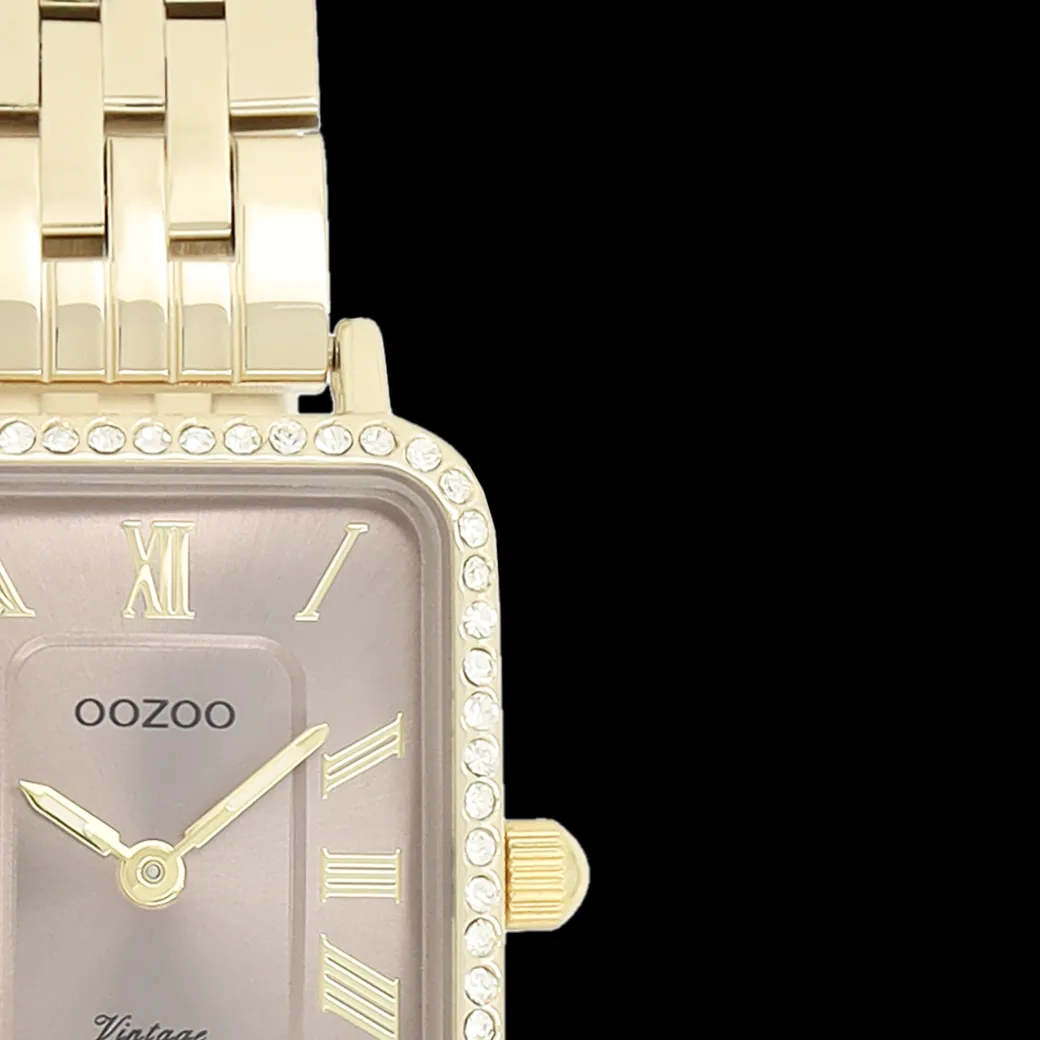 Goudkleurige OOZOO horloge met roestvrijstalen armband roestvrijstalen armband - C20415