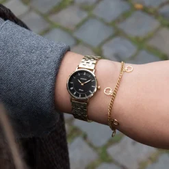 Goudkleurige OOZOO horloge met roestvrijstalen armband - C20378