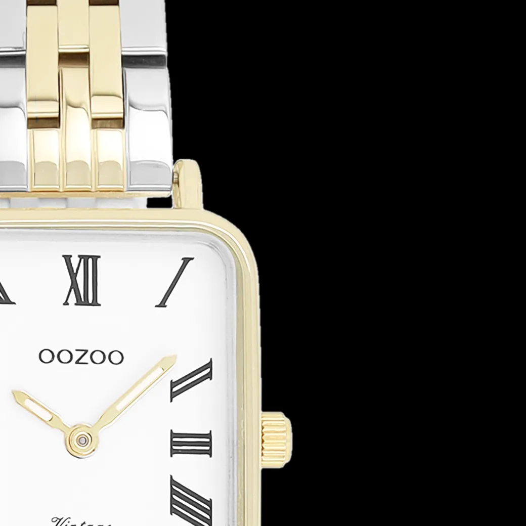 Goudkleurige OOZOO horloge met roestvrijstalen armband roestvrijstalen armband - C20411
