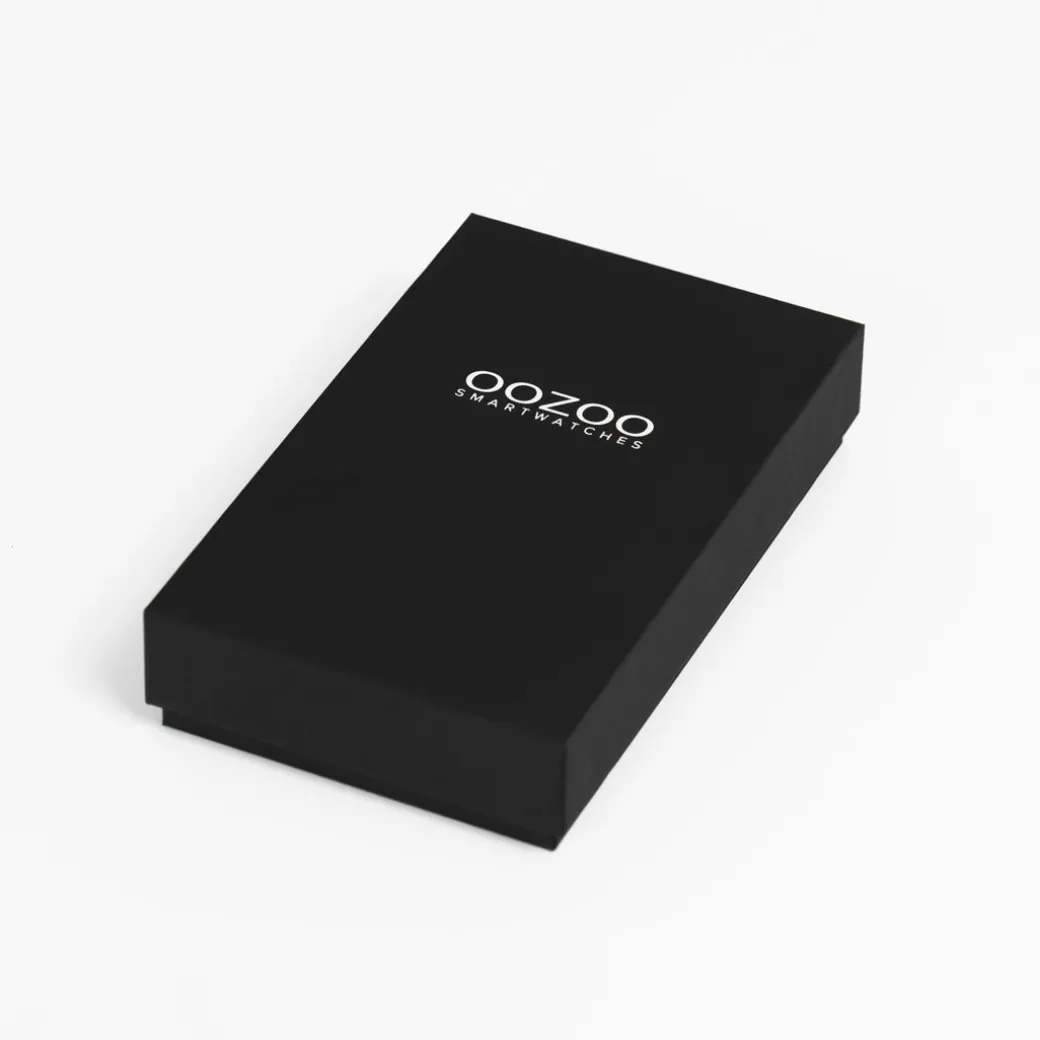 Goudkleurige OOZOO smartwatch met witte rubber band - Q00316