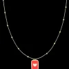Goudkleurig/rode ketting met een hart plaatje
