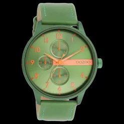 Groene OOZOO horloge met leren band - C11308
