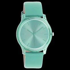 Jade groene OOZOO horloge met leren band - C11139