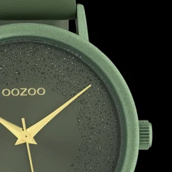Lelie groene OOZOO horloge met leren band - C10582