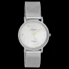 Licht grijze OOZOO horloge met metalen mesh armband - C20381