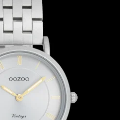 Licht grijze OOZOO horloge met roestvrijstalen armband - C20374