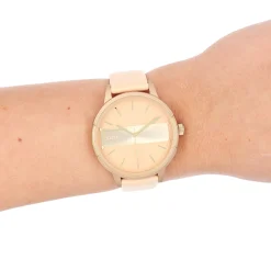Perzik roze/goudkleurige OOZOO horloge met perzik roze leren band - C11151