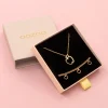 Rosé goud kleurige armband + ketting set met appels