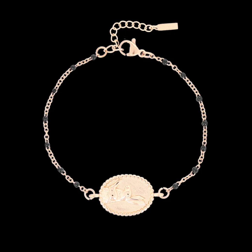 Rosé goudkleurige armband met haas