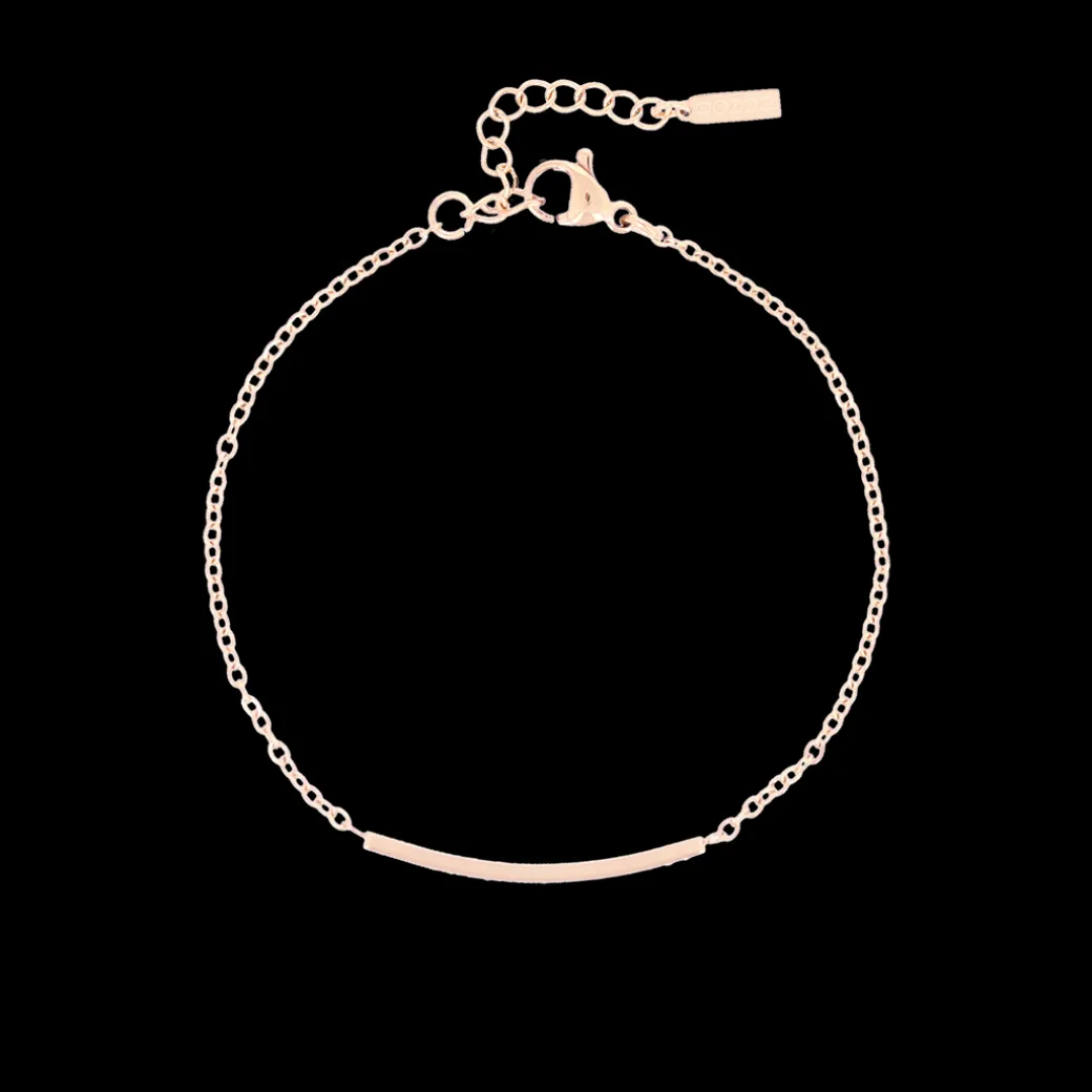 Rosé goudkleurige armband met strass steentjes