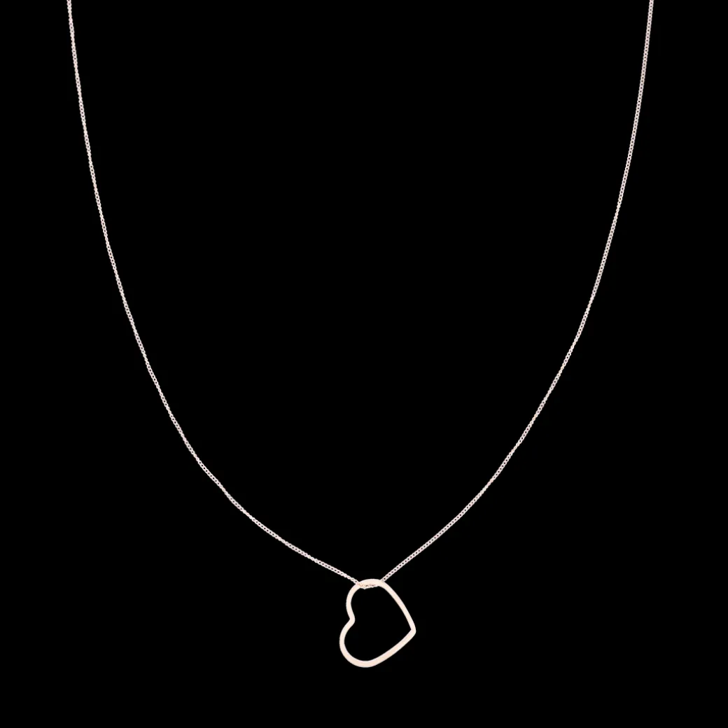 Rosé goudkleurige ketting met een hart