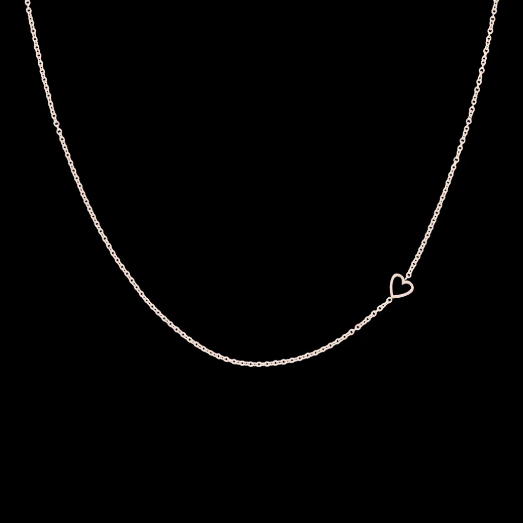Rosé goudkleurige ketting met een hart