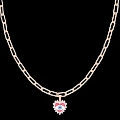 Rosé goudkleurige ketting met boze oog bedeltje