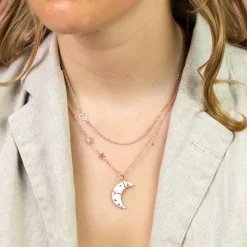 Rosé goudkleurige ketting met een hart