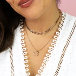 Rosé goudkleurige ketting met een appel