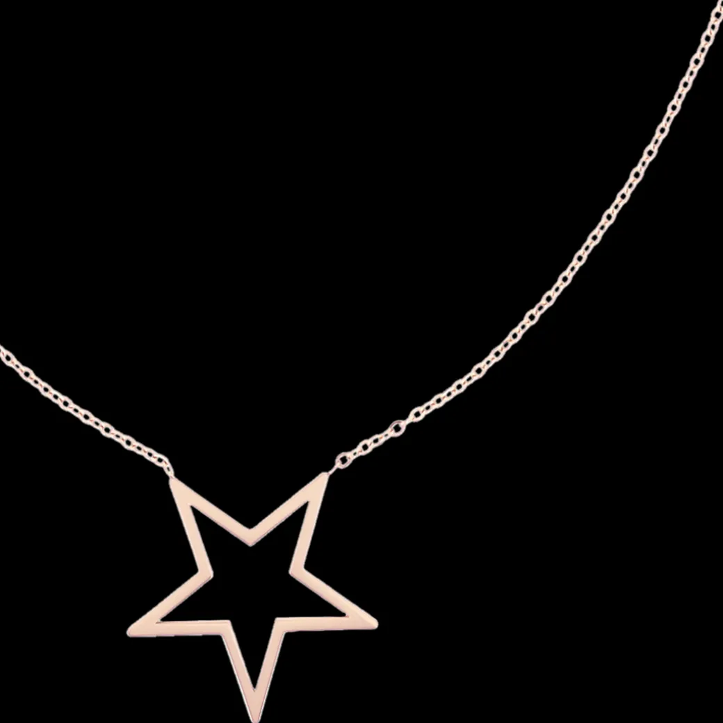 Rosé goudkleurige ketting met grote ster