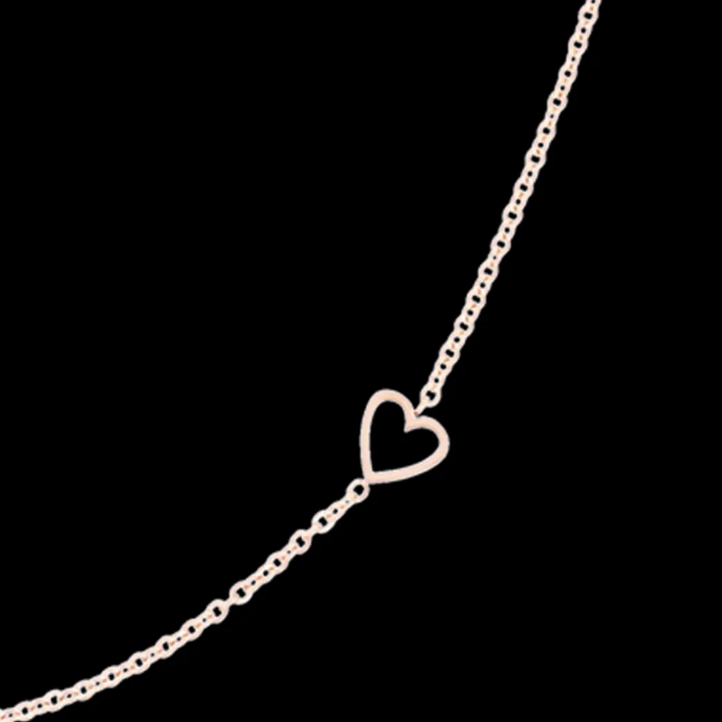 Rosé goudkleurige ketting met een hart