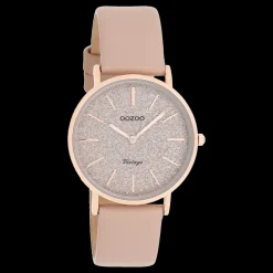 Rosé goudkleurige OOZOO horloge met zacht roze leren band - C20206