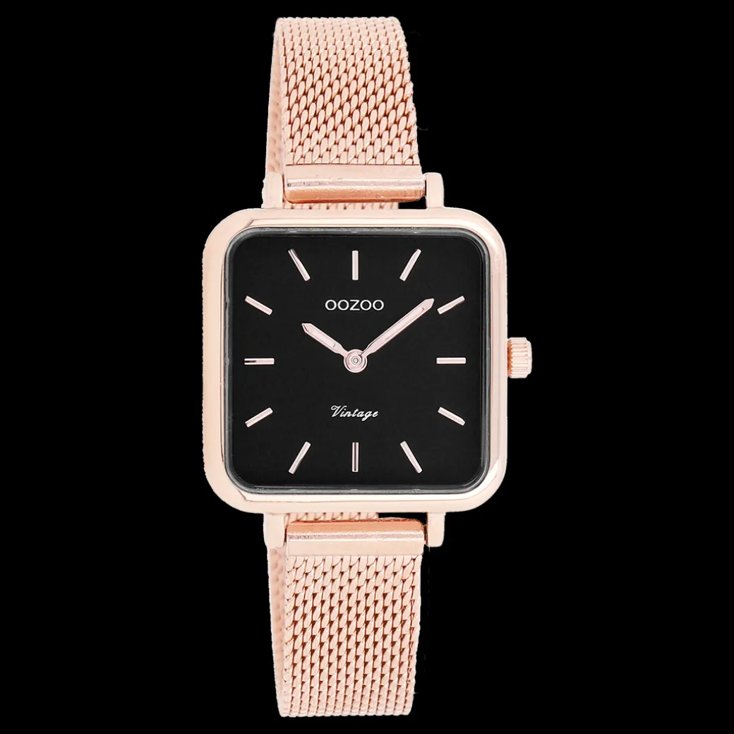 Rosé goudkleurige OOZOO horloge met metalen mesh armband - C10972