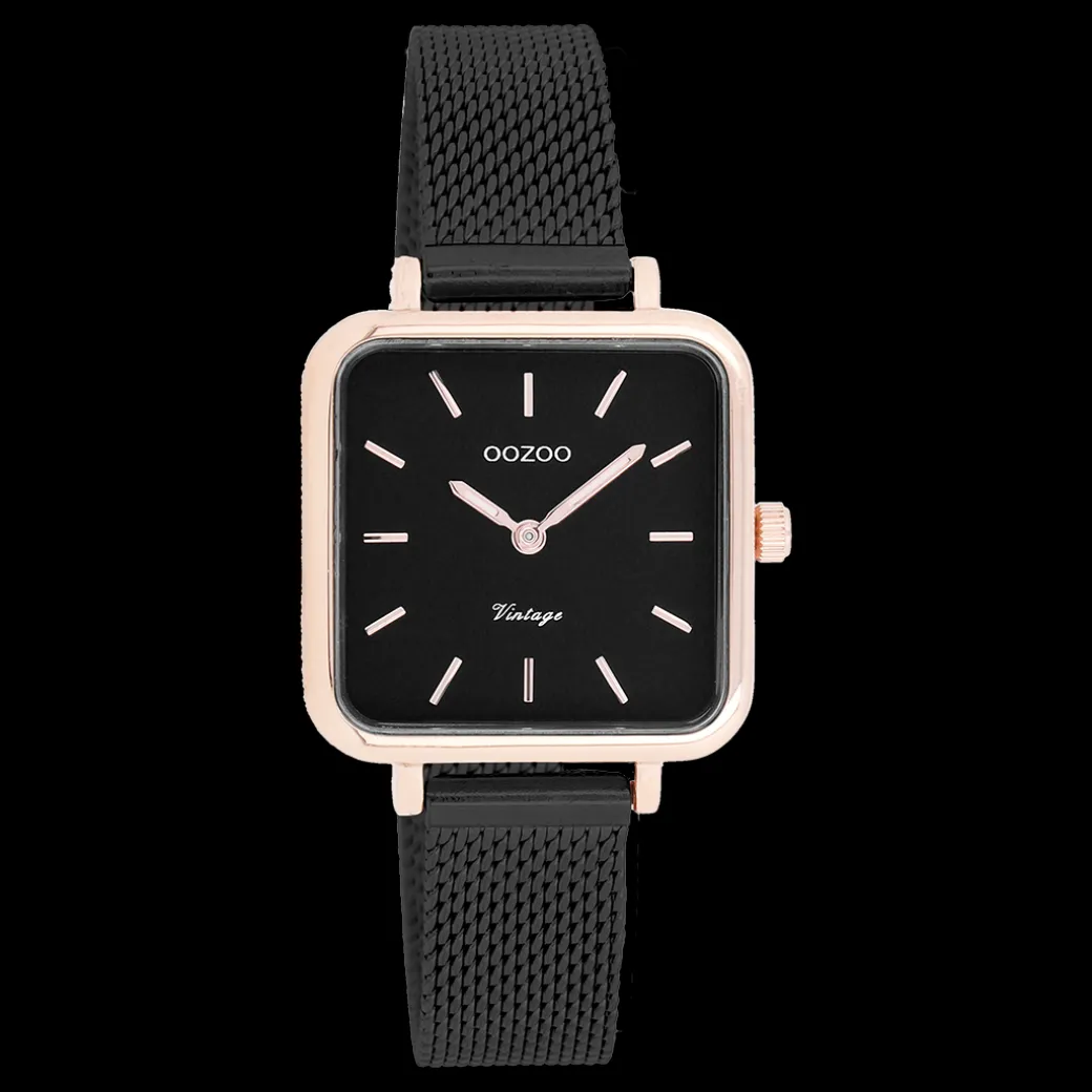 Rosé goudkleurige OOZOO horloge met metalen mesh armband - C20265