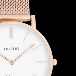 Rosé goudkleurige OOZOO horloge met metalen mesh armband - C9918