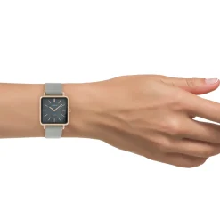 Rosé goudkleurige OOZOO horloge met steengrijze leren band - C9947