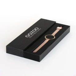 Rosé goudkleurige OOZOO smartwatch met grijze rubber band - Q00404
