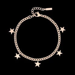 Rosé kleurige armband + ketting set met sterretjes