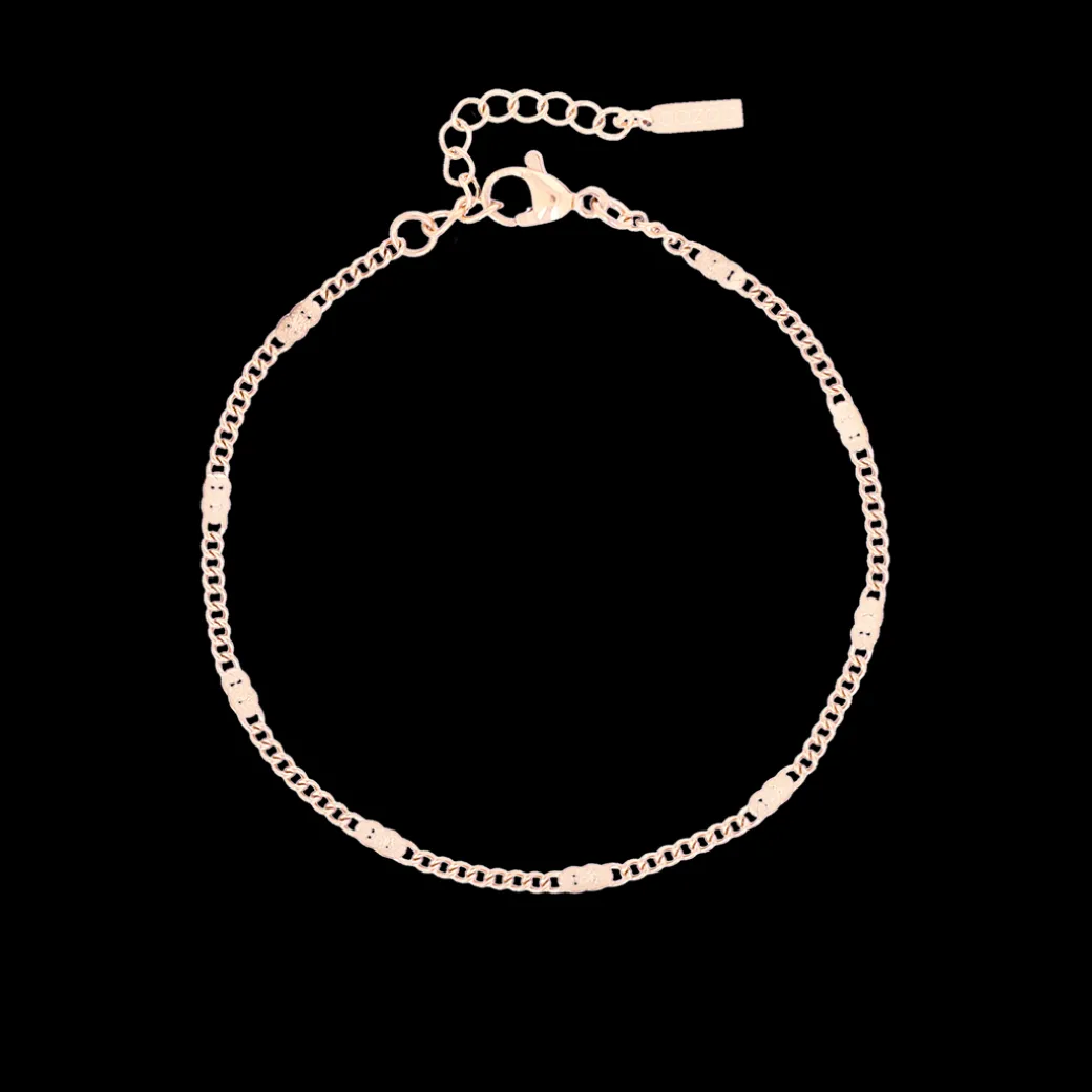 Rosé kleurige armband + ketting set met klassiek detail