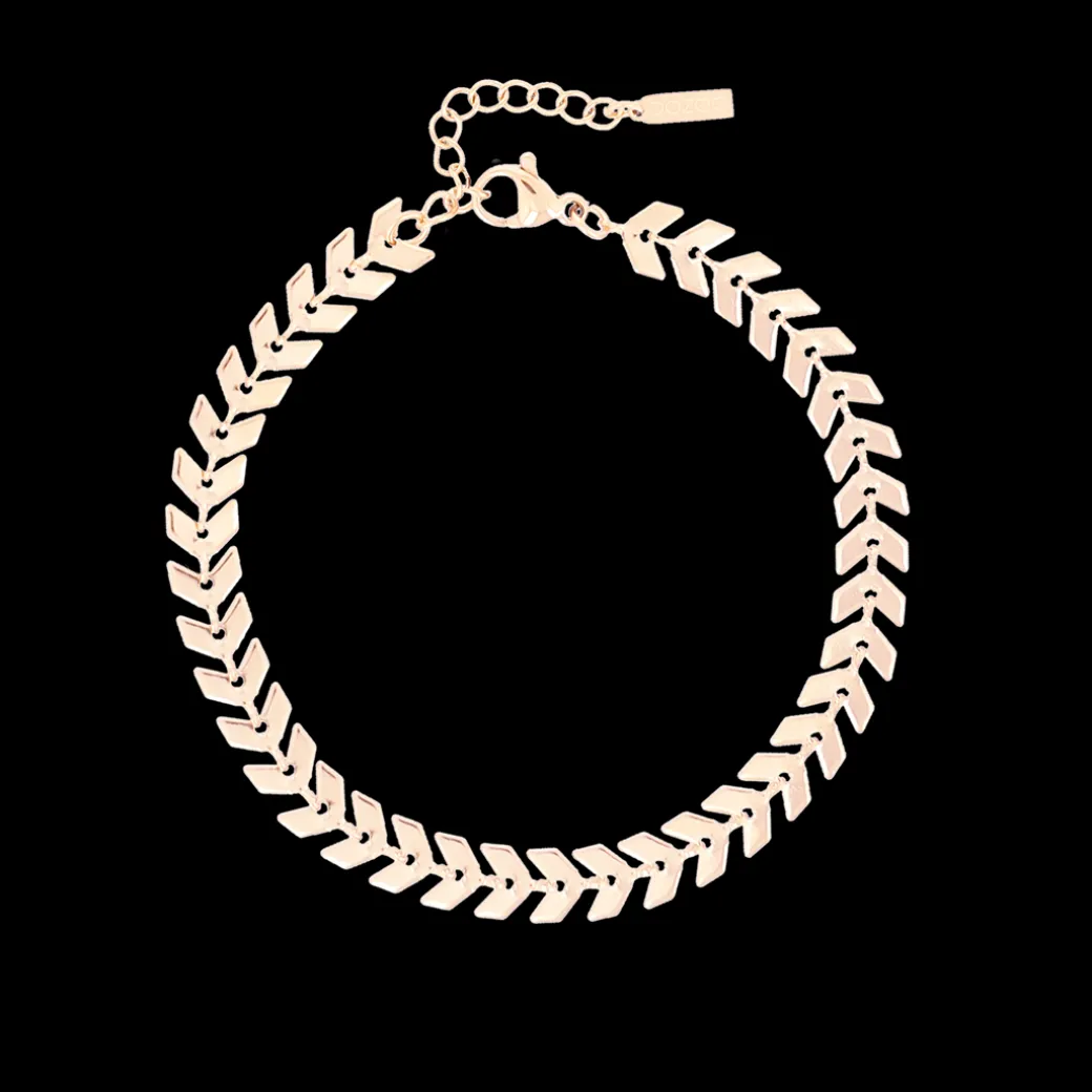 Rosé kleurige armband met V-schakel