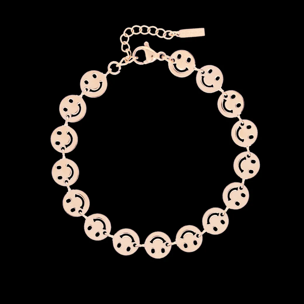 Rosé kleurige armband met smileys