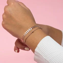 Rosé kleurige armband met V-schakel