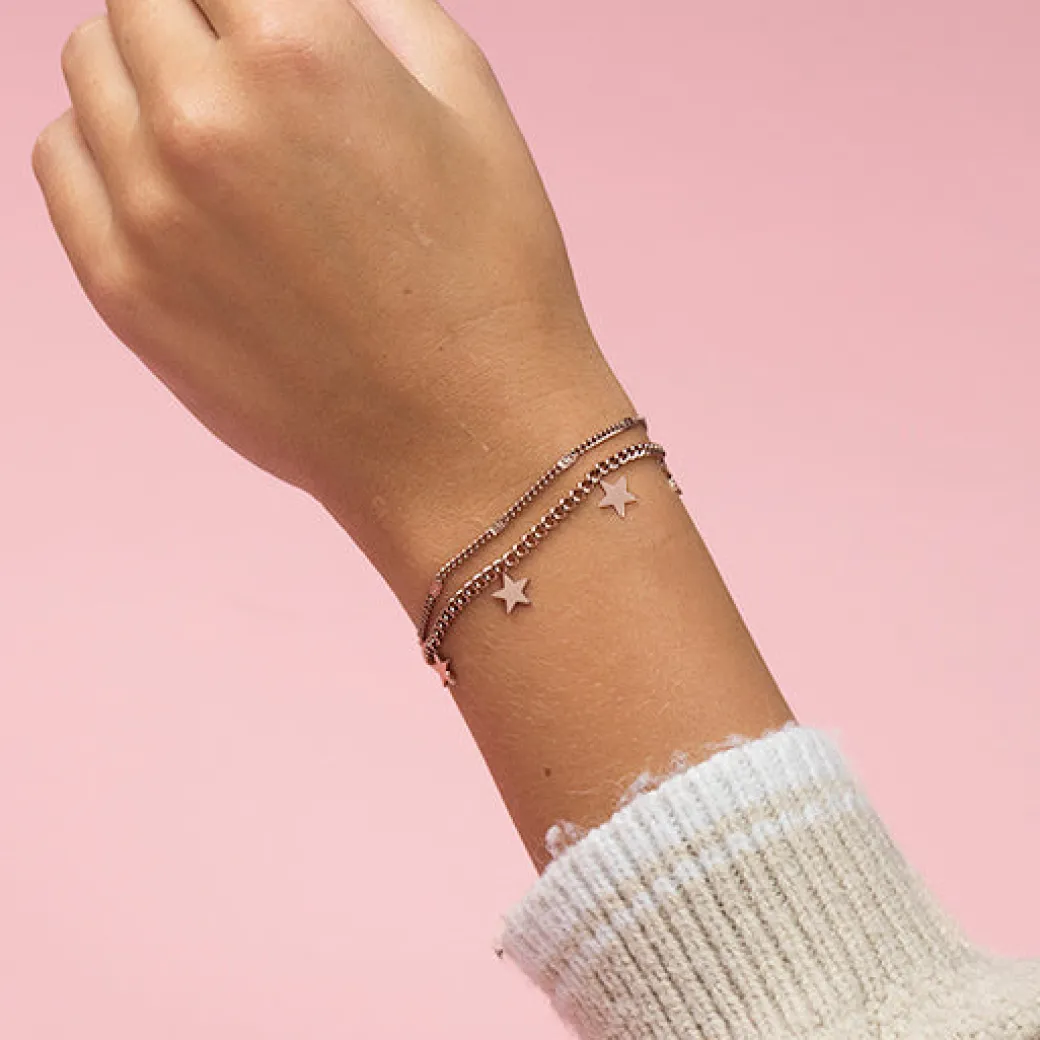 Rosé kleurige armband met sterretjes