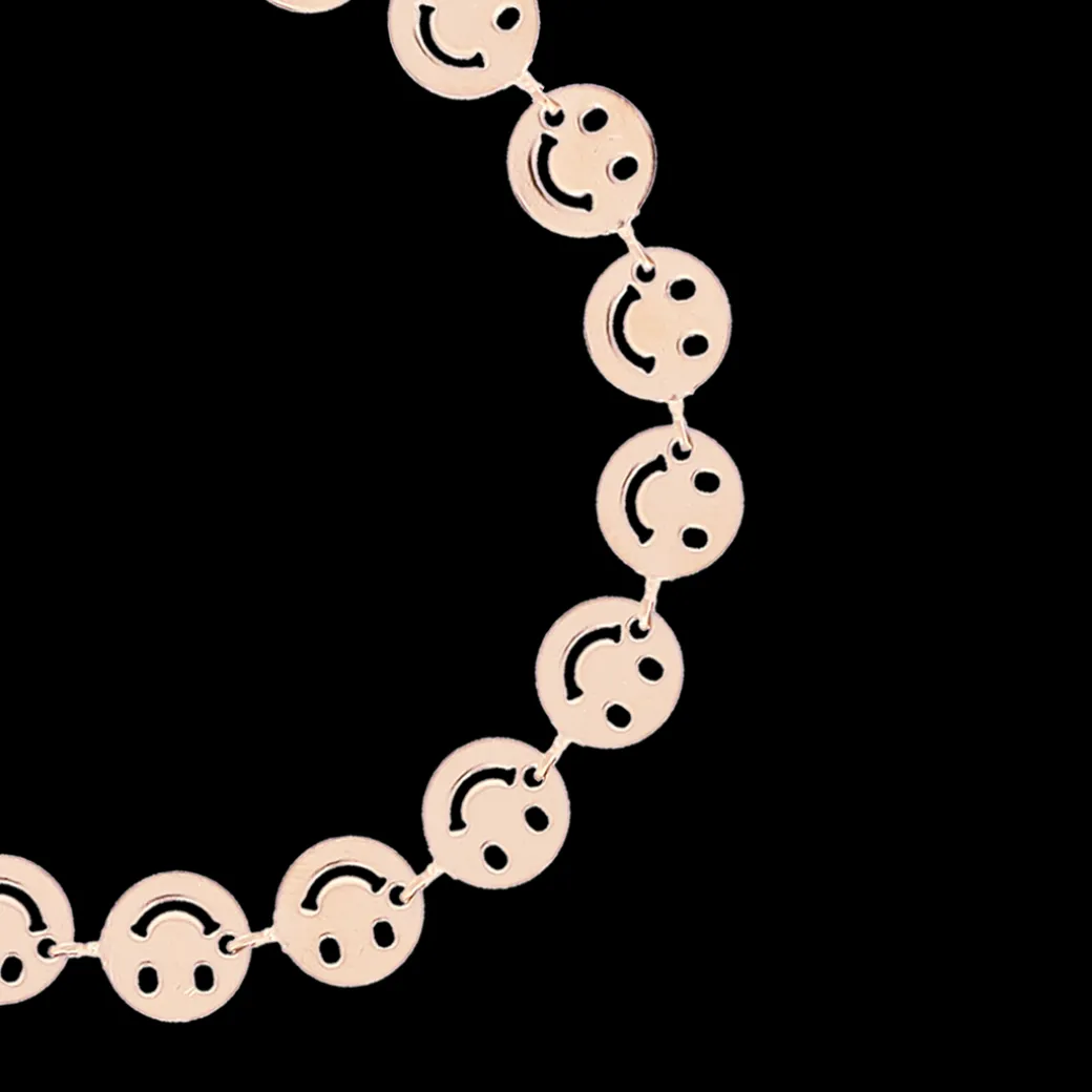 Rosé kleurige armband met smileys