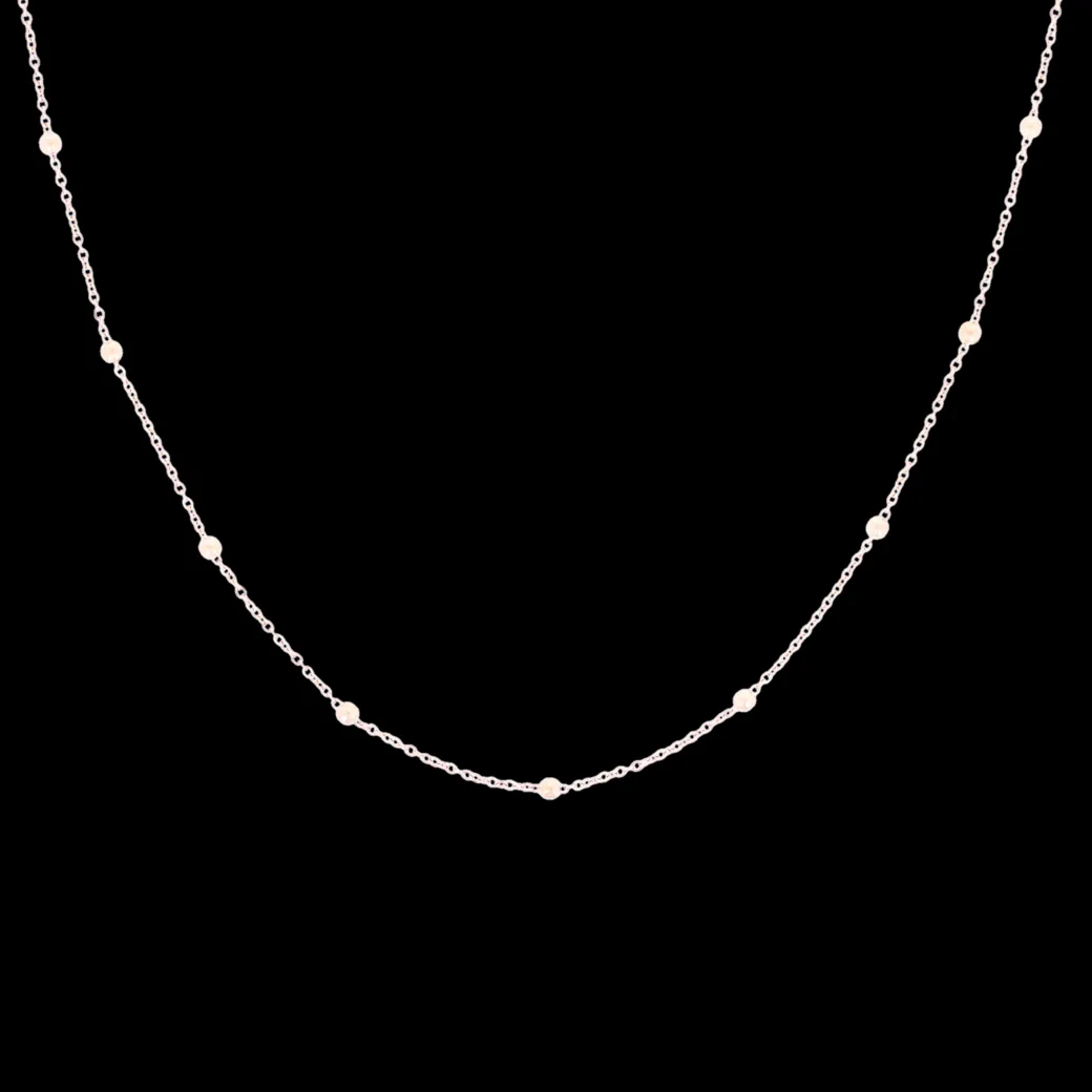 Rosé kleurige ketting met bolletjes