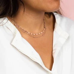 Rosé kleurige ketting met bolletjes
